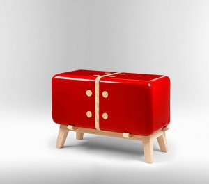 designerska czerwona szafka
